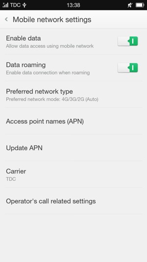 Turn Data roaming on or off