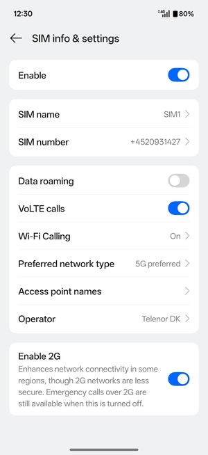 Select Access point names