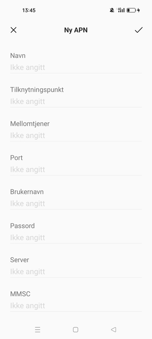 Skriv inn internett-informasjon