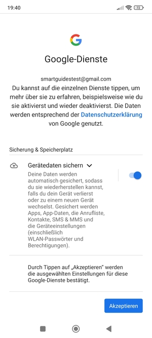 Wählen Sie Akzeptieren