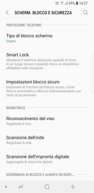 Il tuo telefono è ora protetto dal blocco schermo