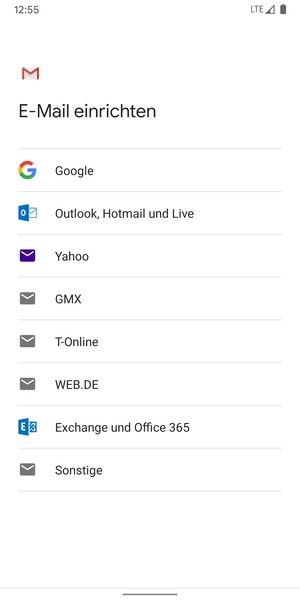Wählen Sie Outlook, Hotmail und Live