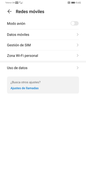 Seleccione Datos móviles