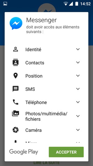 Sélectionnez ACCEPTER