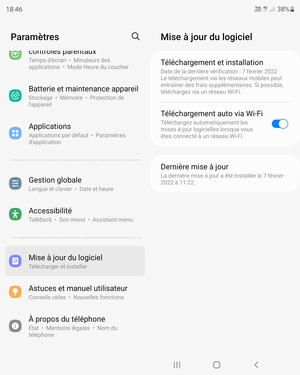 Faites défiler et sélectionnez Mise à jour du logiciel