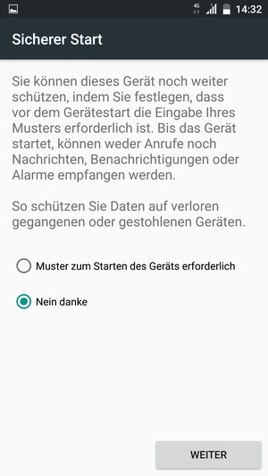 Wählen Sie die gewünschte Option und wählen Sie WEITER