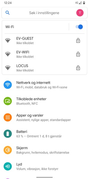 Velg det trådløse nettverket du vil koble til