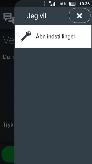 Vælg Åbn indstillinger