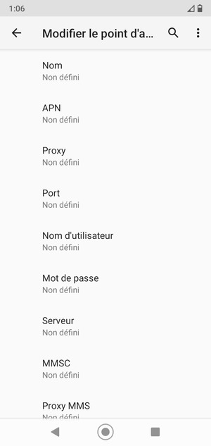 Saisissez les informations MMS