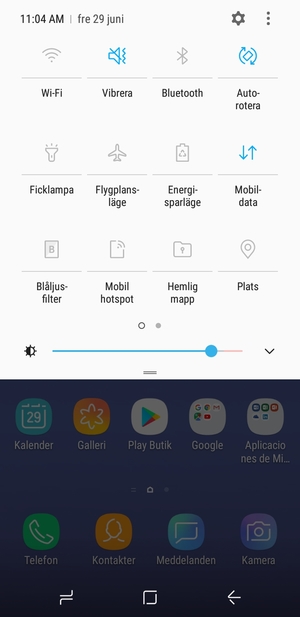 Välj Vibrera för att byta till tyst läge