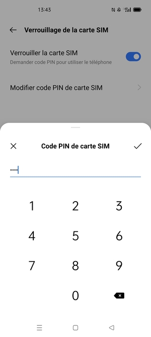 Saisissez votre nouveau code PIN de carte SIM et sélectionnez OK