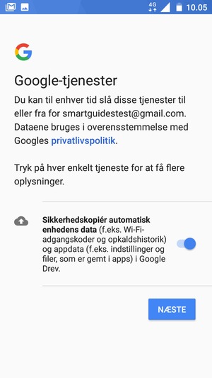 Vælg NÆSTE
