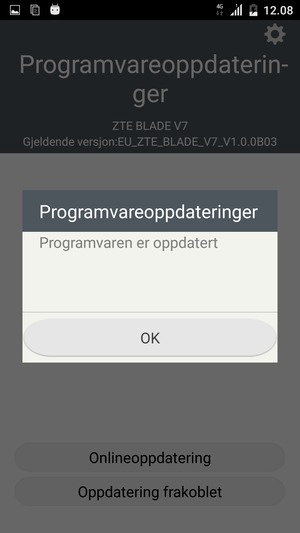 Hvis telefonen din er oppdatert, velg OK