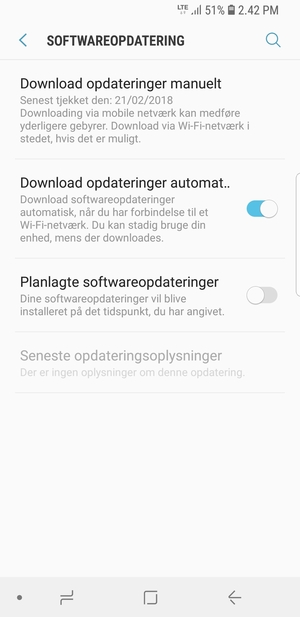Vælg Download opdateringer manuelt