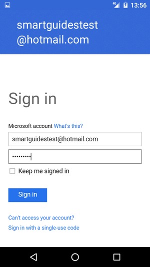 Enter your password and select Sign in