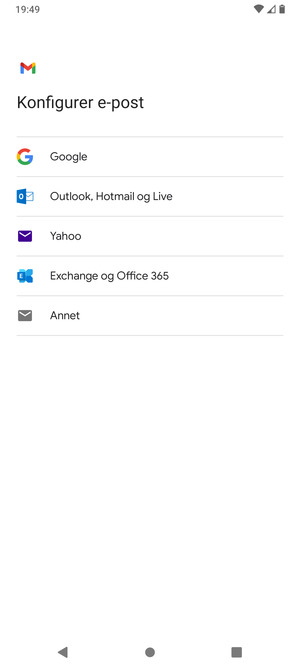 Velg Outlook, Hotmail og Live