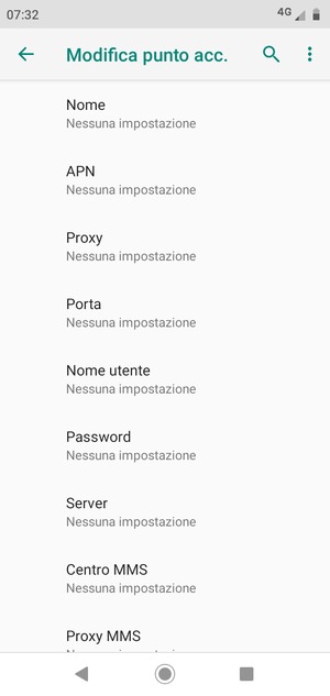 Inserisci informazioni MMS