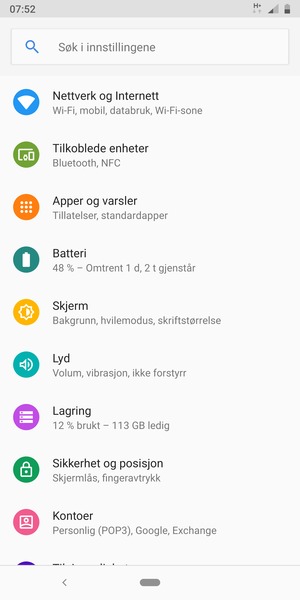 Velg Sikkerhet og posisjon