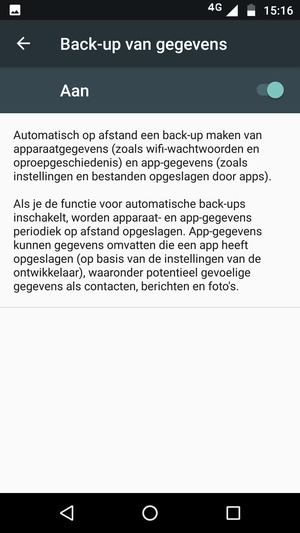 Selecteer de Terug-knop