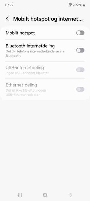 Vælg Mobilt hotspot