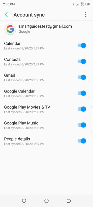 Make sure Contacts is selected