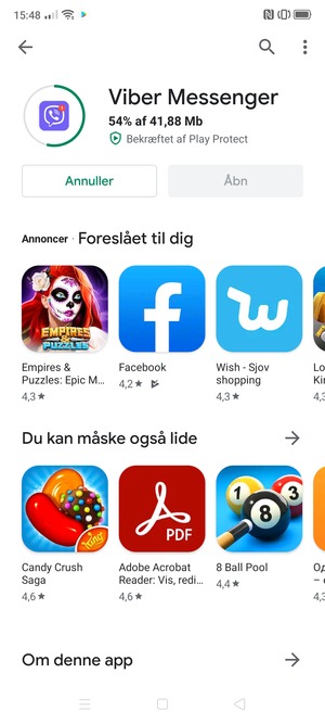 Afvent at installeringen er afsluttet