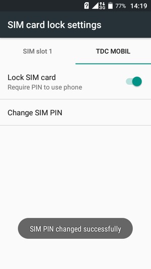 Your SIM PIN has been changed