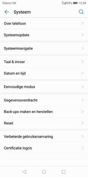 Selecteer Systeemupdate