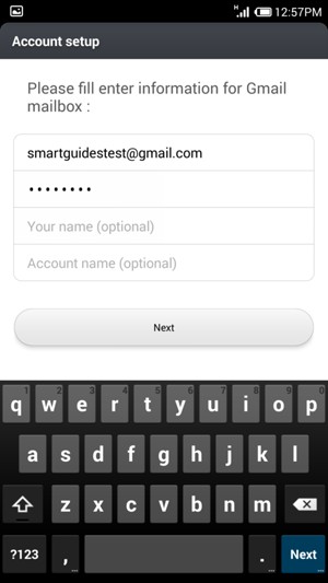 Give your account a name and enter your name. Select Next