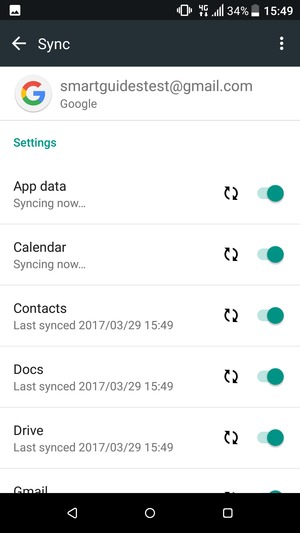 Your information will be synchronised