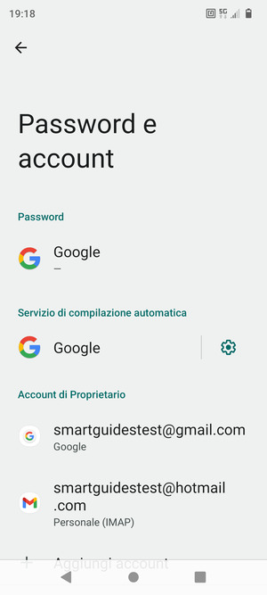 Seleziona il tuo account Google