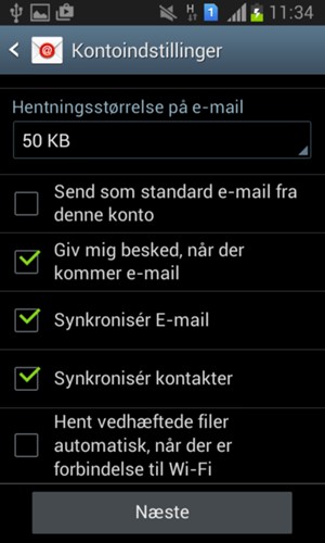 Scroll ned og vælg Næste