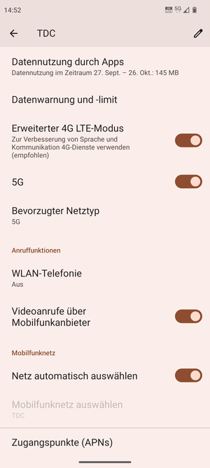 Um das Netzwerk zu wechseln, falls Probleme auftreten, schalten Sie Netz automatisch auswählen aus
