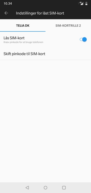 Vælg Public og Skift pinkode til SIM-kort