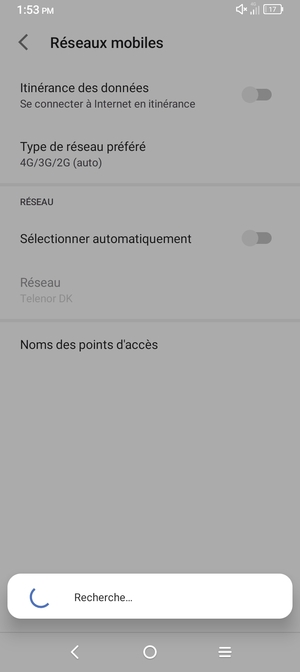 Veuillez attendre la fin de la recherche