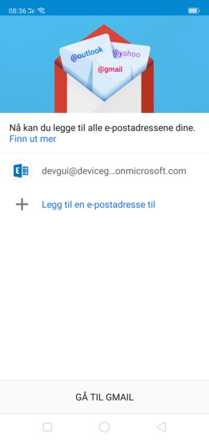 Velg GÅ TIL GMAIL
