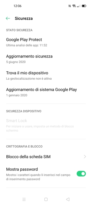 Scorri e seleziona Blocco della scheda SIM