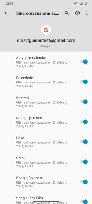 Assicurati che Contatti sia selezionato