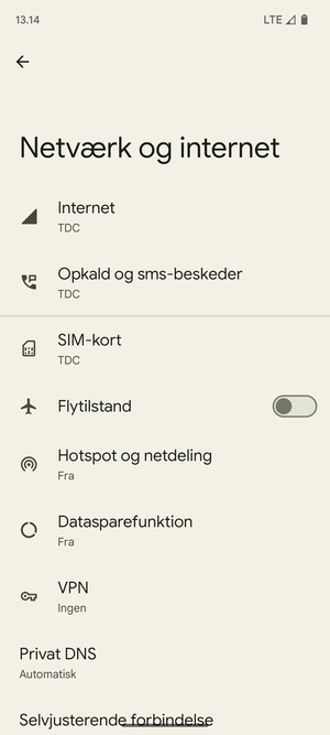 Vælg Internet