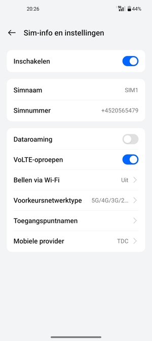 Om van netwerk te wisselen in geval van netwerkproblemen, selecteert u Mobiele provider