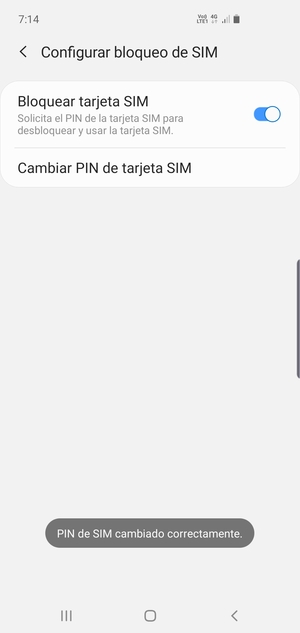 Su PIN de SIM ha sido cambiado