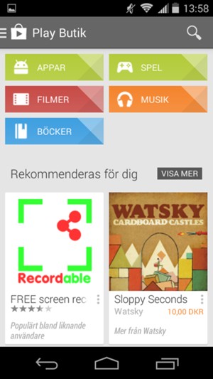 Tryck på Sök-knappen