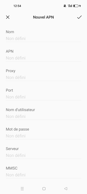 Saisissez les informations Internet