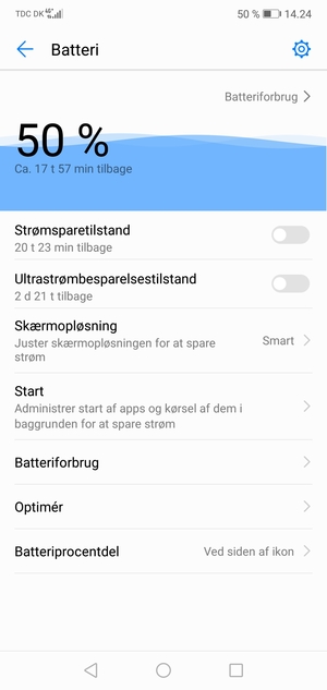 Aktiver Strømsparetilstand