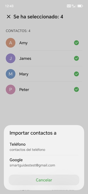 Seleccione su cuenta Google