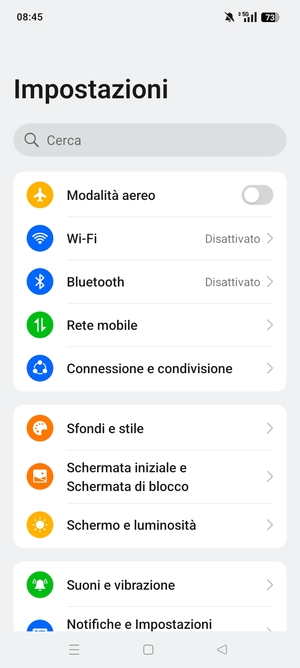 Seleziona Connessione e condivisione