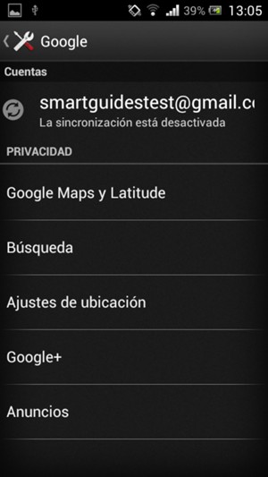 Seleccione su cuenta Google