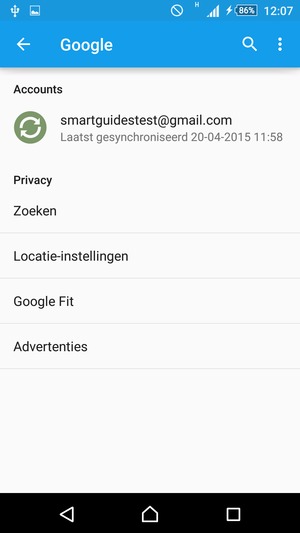 Selecteer uw account