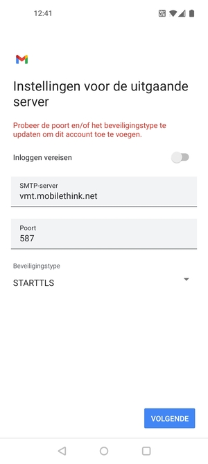 Selecteer Beveiligingstype