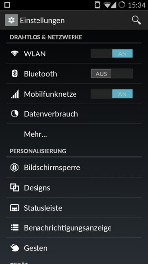 Wählen Sie Mobilfunknetze
